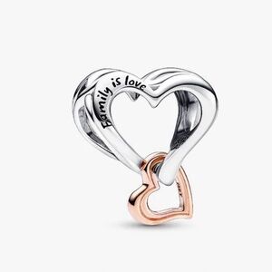 NEW Pandora Silver and Rose Gold Heart dangle charm